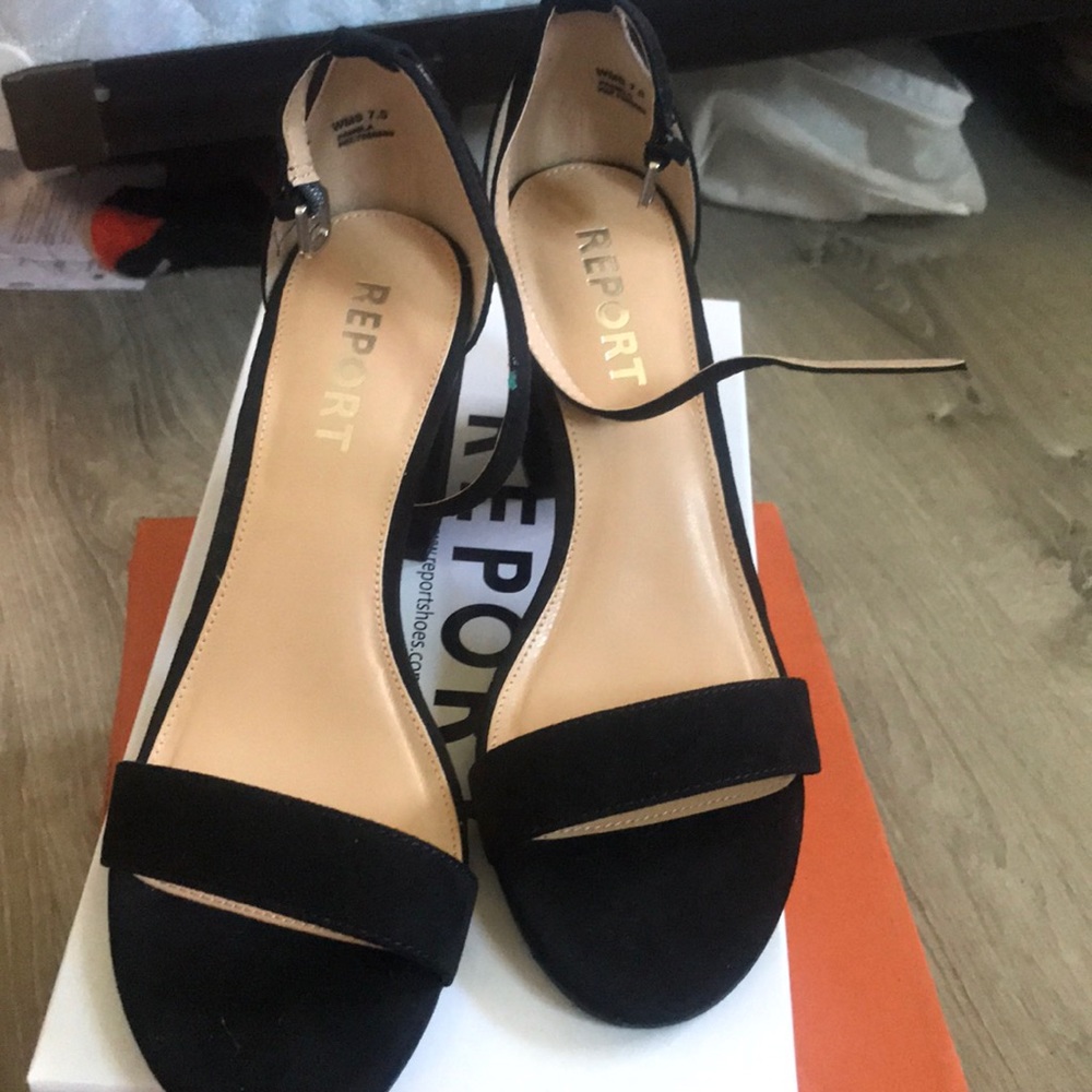 Black block heels